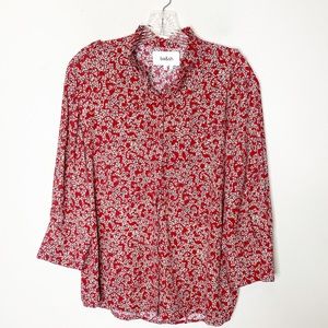 ba&sh Printed Long Sleeve Floral Button Down